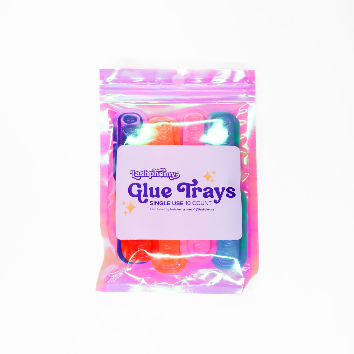Self-Adhering Glue Trays / Rainbow Pack of 10